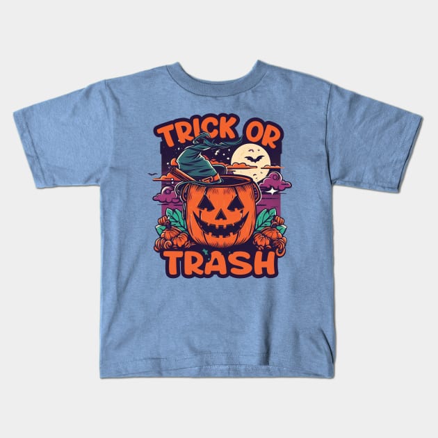 Trick-or-Trash Kids T-Shirt by Trendsdk